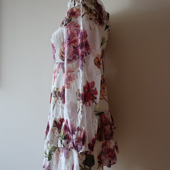 INTERMIX FLORAL RUFFLED OFF-THE-SHOULDER DRESS S* - Picture 4 of 8